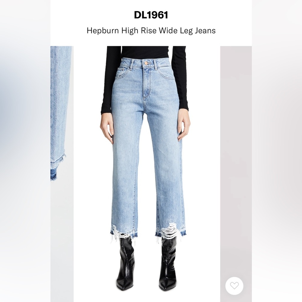 DL1961 Hepburn High Rise Wide Leg Denim Jeans